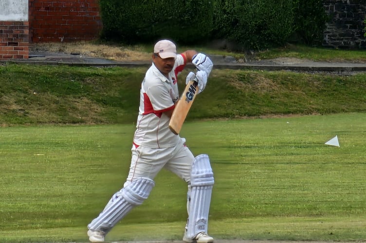 Mudit Bohra driving the ball
