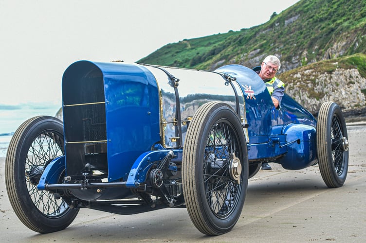 The car christened ‘Blue Bird’ by its driver Sir Malcolm Campbell MBE, was the first to exceed 150 mph (240 km/h).