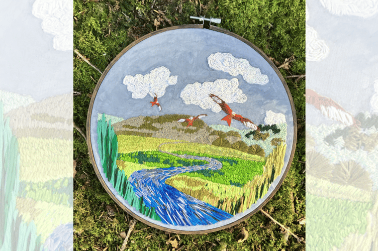 Landscape with Red Kites is a bespoke piece designed for a Welsh-government funded project, CELF, with the National Library of Wales in Aberystwyth