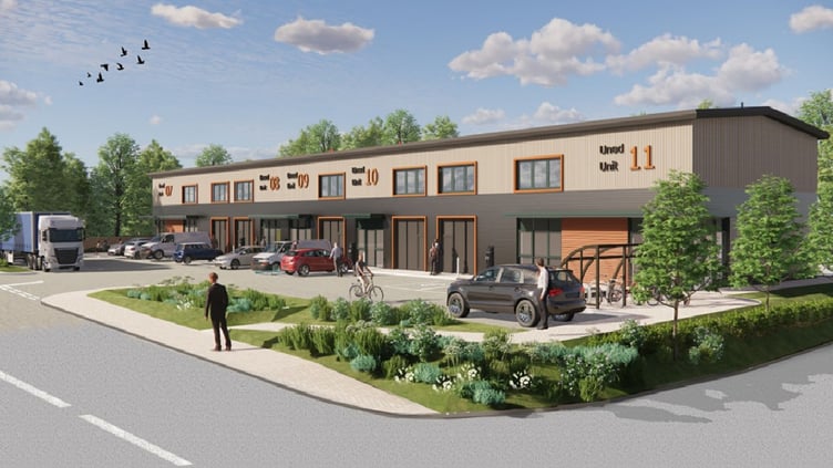 An artist's impression of the industrial units at Beechwood Industrial Estate, in Llandeilo