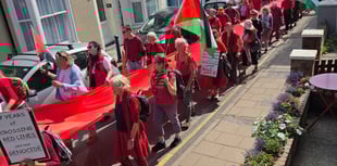Protest for Palestine marches through Aberystwyth