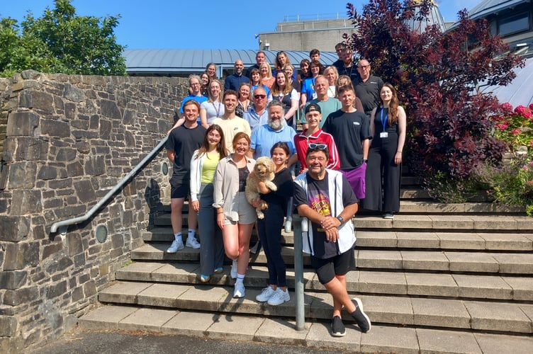 Miri with some of The Wizard of Oz cast and crew and members of the Aberystwyth Arts Centre team. Photo: Julie McNicholls Vale