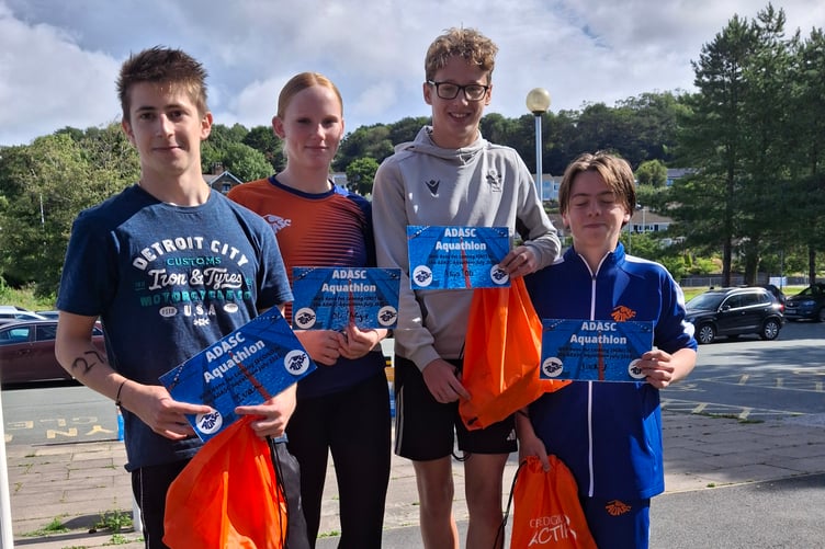 Year 9 and over podium winners, Oli and Alys, Ivan and Jack