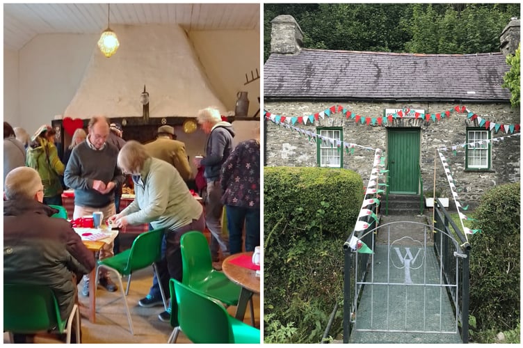 A busy St Dwynwen's coffee morning at the Llanafan WI. Photo: Llanafan WI