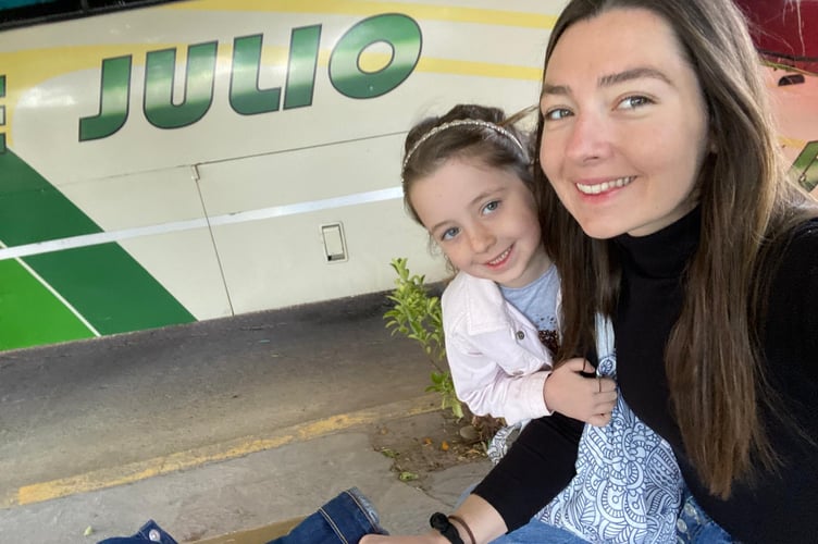 Lleucu and Eleanor traveling in Patagonia