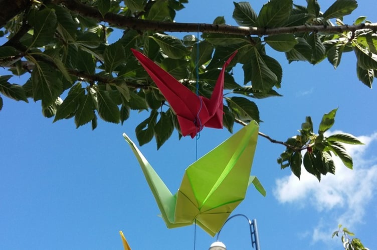 Peace Tree paper cranes