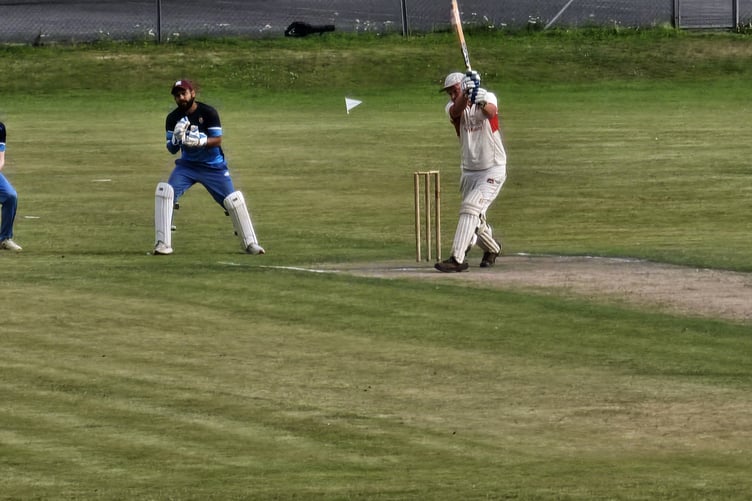 Talybont Rachel's v Commoners: Ben Harper driving square of the wicket
