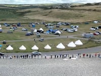 Protest against US radar project draws locals to west Wales beach
