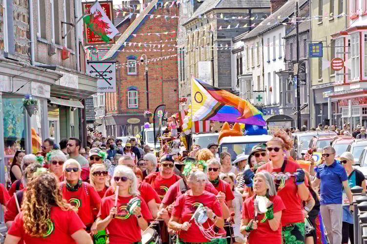 The carnival parade in the town centre on Saturday