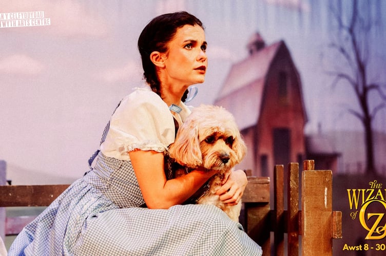 Millie Davies is the perfect Dorothy says reviewer Natalie Lawson, and Toto, played by doggy actor Miri didn’t put a paw out of place. Photo: David Edmunds