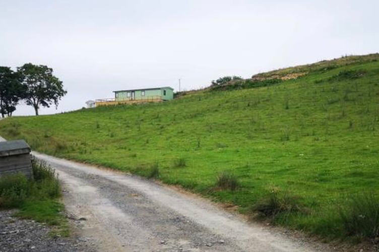 The site at Bryntudur Farm near Machynlleth