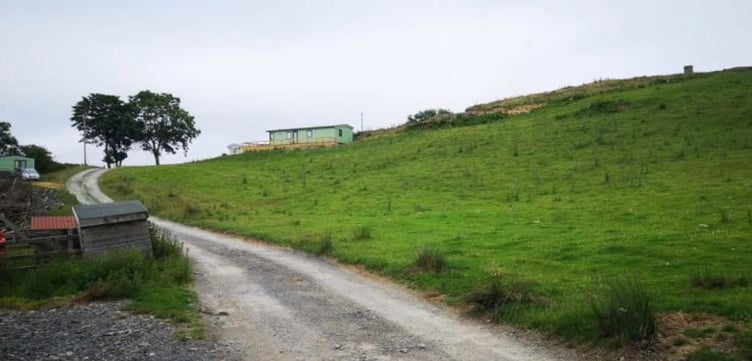The site at Bryntudur Farm near Machynlleth