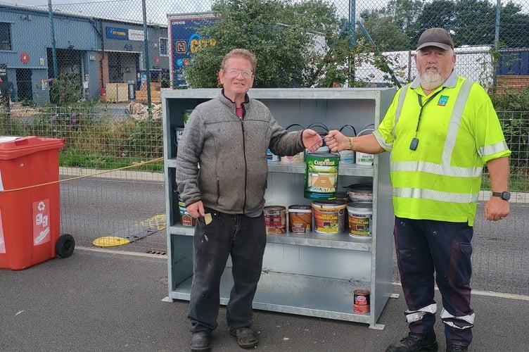 Pick up free paint at Gwynedd Council recycling centres. Photo: Gwynedd Council