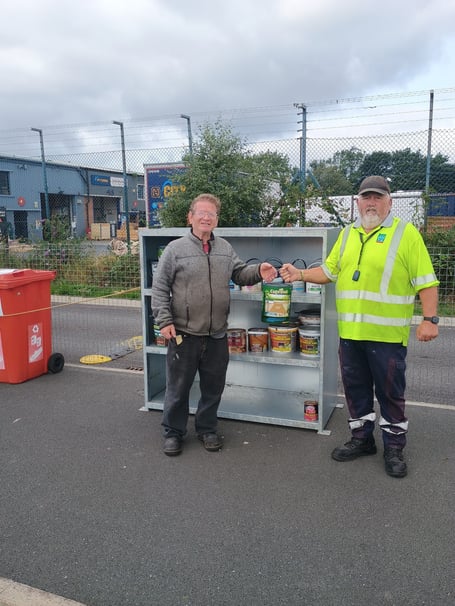 Pick up free paint at Gwynedd Council recycling centres. Photo: Gwynedd Council