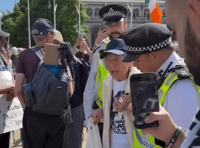 WATCH: Aber pensioner arrested by police at Palestine Action protest