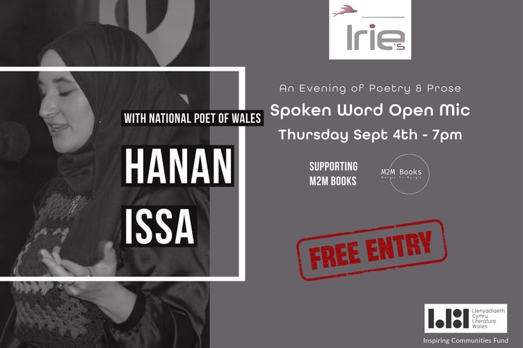 Hanan Issa will be performing at Irie's Bar on Thursday 4 September at 7pm.