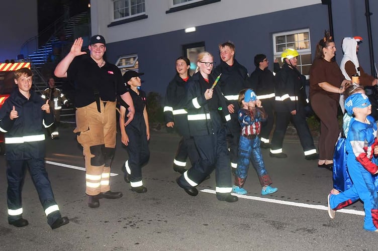 Young firefighter Cadets in the carnival parade. Photo: Doris O'Keefe