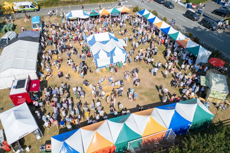 Aerial view of Aberdyfi Food Festival site