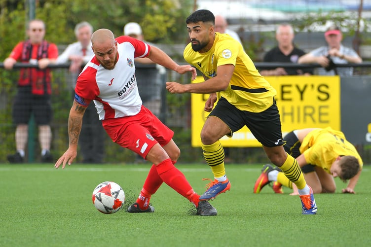 Jonny Bravo on the attack for Porthmadog