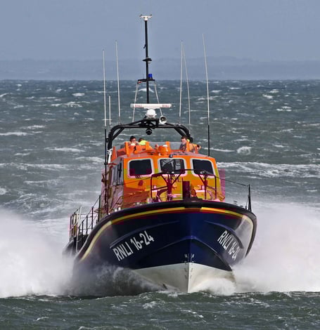 Porthdinllaen Lifeboat returning to station. Photo: RNLI/Dylan Thomas