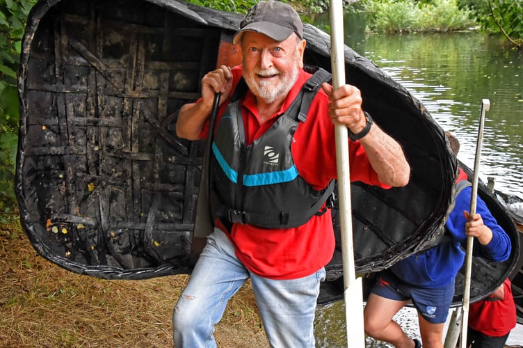 Veteran coracle man 78 year old Rod Bowen won the over 60's race