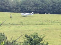 Plane takes off from field dubbed 'Bow Street airport'