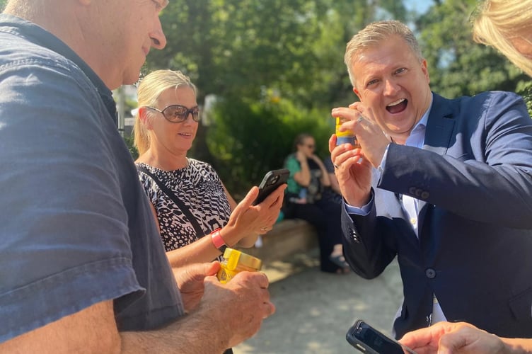 Singer Aled Jones launched his new honey, Praise Bee, a collaboration with Wainwright’s Bee Farm. Photo: Wainwright's