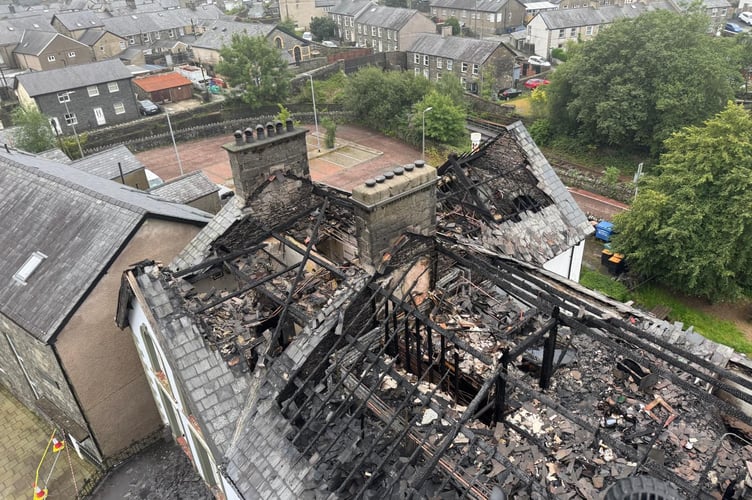 The damage to Queens Hotel.