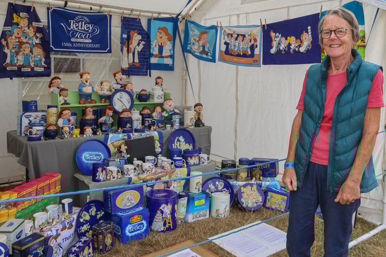 Mrs Newell from Talgarreg with the Tetley collection