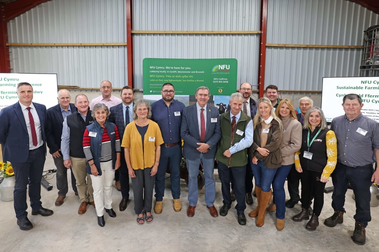 Speakers, hosts and organisers of the NFU Cymru/Wynnstay Sustainable Farming Conference