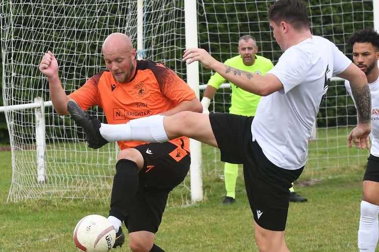 Nick Williams score Tywyn's crucial second goal (Photo: Doris O'Keefe)