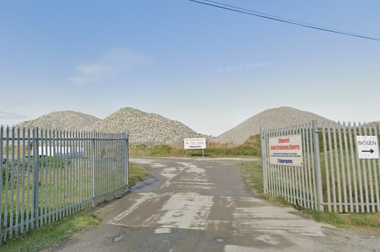 Gravel and sand extraction at Llanllyfni. Photo: Google Maps