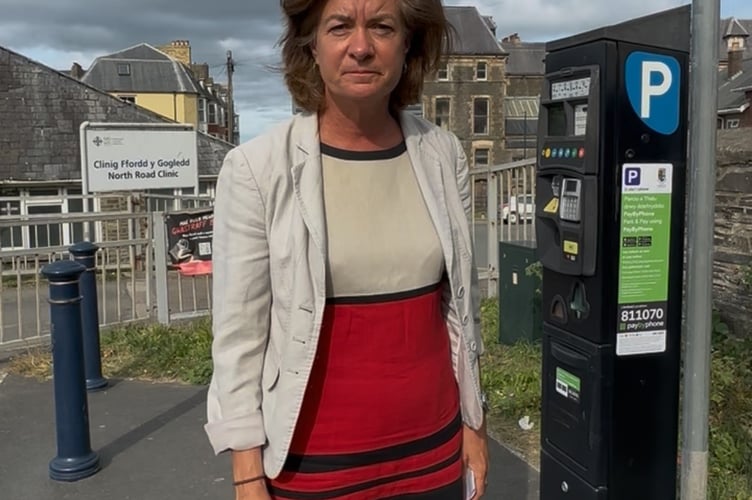 Eluned Morgan Aberystwyth car park