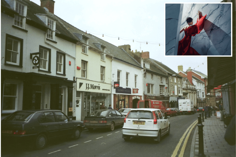 An old photograph of Cardigan, main, and a scene from 'Tosaca', inset