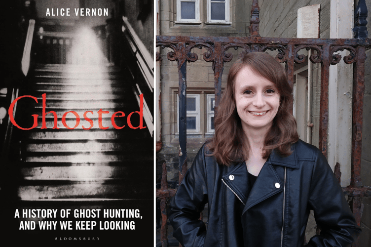 Alice Vernon, right, and her new book, left. Photo: Aberystwyth University