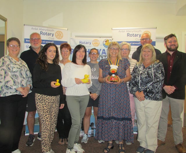 Ardal Aberystwyth Rotary Club raises £2,100 in charity duck race