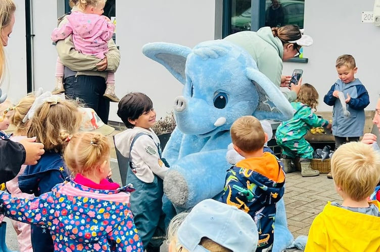 Children at Gogerddan Childcare showed their support for the charity with a sponsored toddle on 28 August. Photo: Gogerddan Childcare