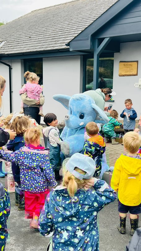 Children at Gogerddan Childcare showed their support for the charity with a sponsored toddle on 28 August. Photo: Gogerddan Childcare