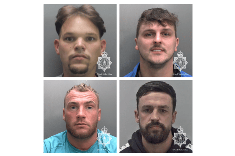 Top: (left) Wayne Price, (right) Dean Rogerson. Bottom: (left) Neil Shevlin, (right) Ryan Taylor. Photos: North Wales Police