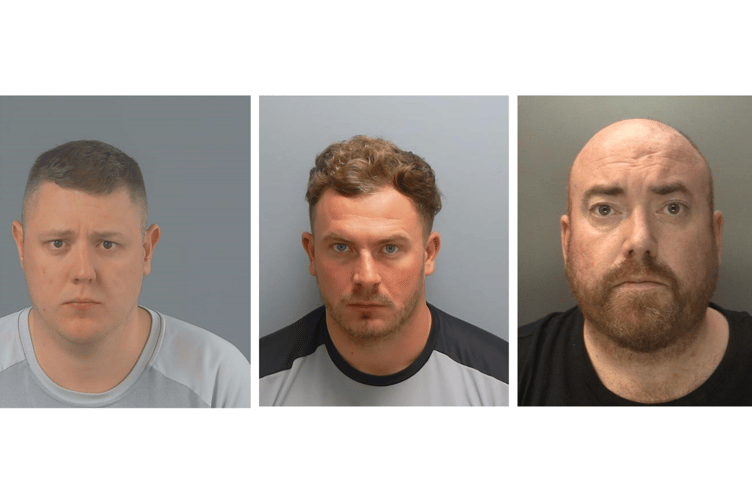 Reiss Stanley, Kieran Farrell, Sean Feenan. Photo: South East Regional Organised Crime Unit