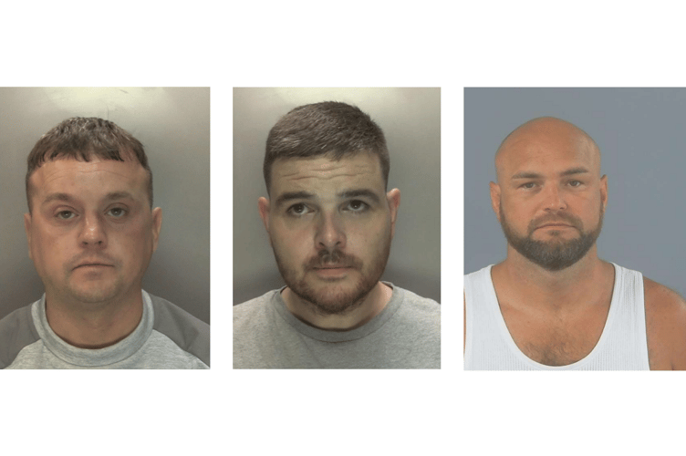 Stephen Lawlor, Daniel Bowen, Stephen Lock. Photo: South East Regional Organised Crime Unit