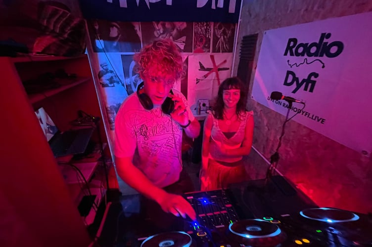 DJ's at Sploj, the new arts and youth venue in Machynlleth. Photo: Sploj