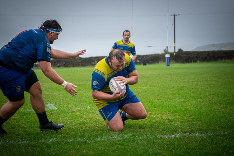 Hooker Owain Bonsall scored a couple of tries for Aberaeron (Photo: Rhys Hafod)