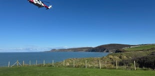 Woman airlifted after cliff fall