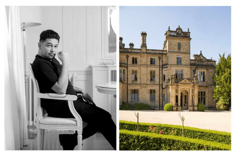 Luke Selby, left, has been announced as Chef Partner of Bala’s Palé Hall Hotel, right