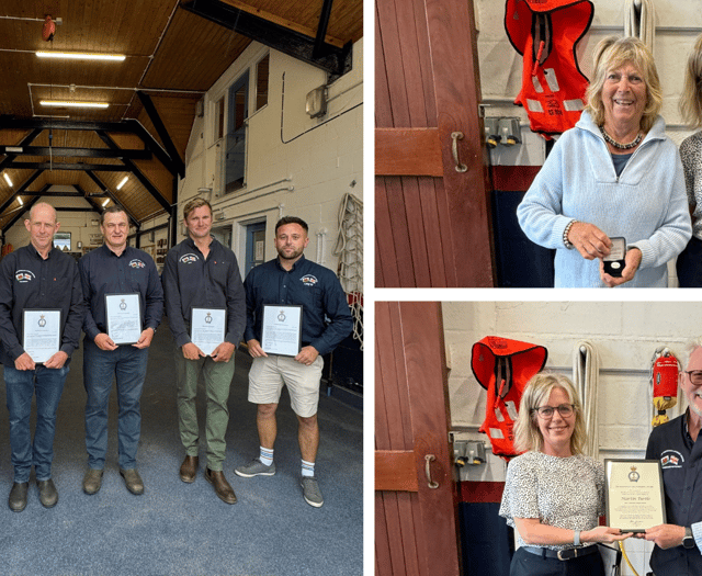 Abersoch RNLI volunteers honoured for lifesaving work and long service