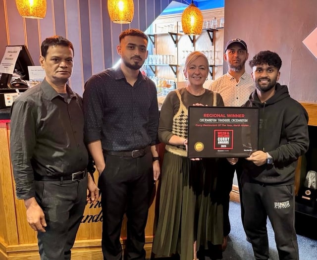 Caernarfon Tandoori wins Curry Restaurant of the Year award