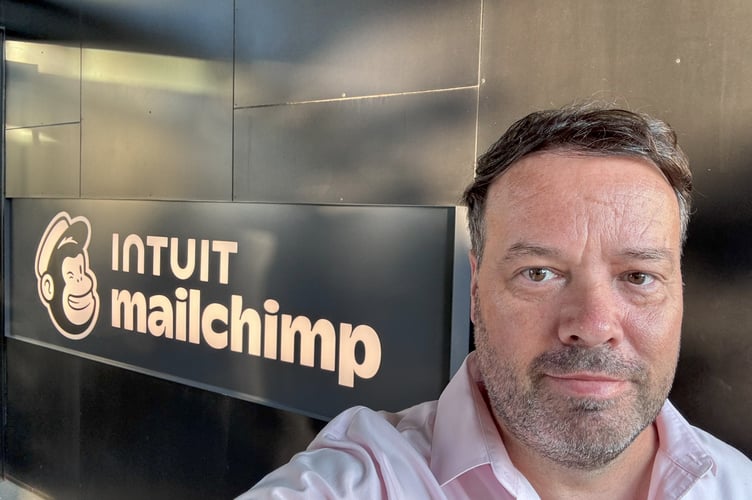 Eddy Webb, CEO of InSynch Digital Marketing, at Mailchimp’s Atlanta headquarters, after being invited onto the global Mailchimp Innovation Council.