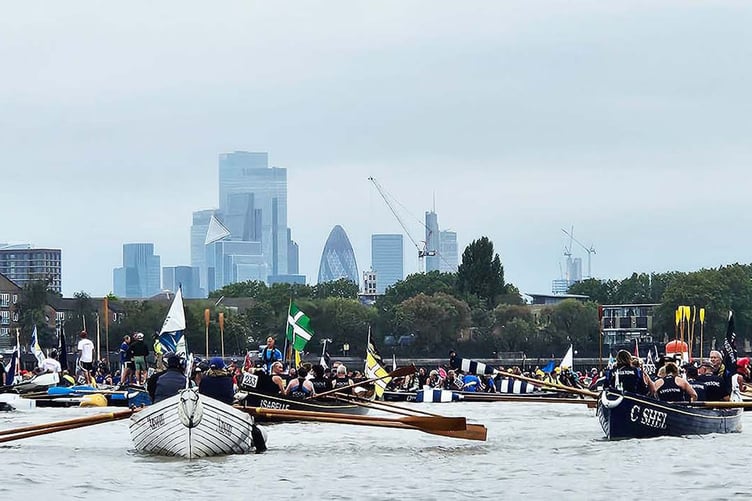 Boats racing on the Thames