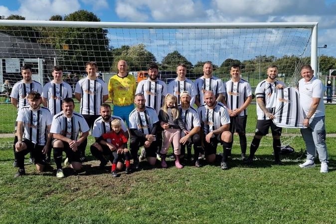 Penparcau in their new home kit sponsored by Cutting Edge Painting and Decorating